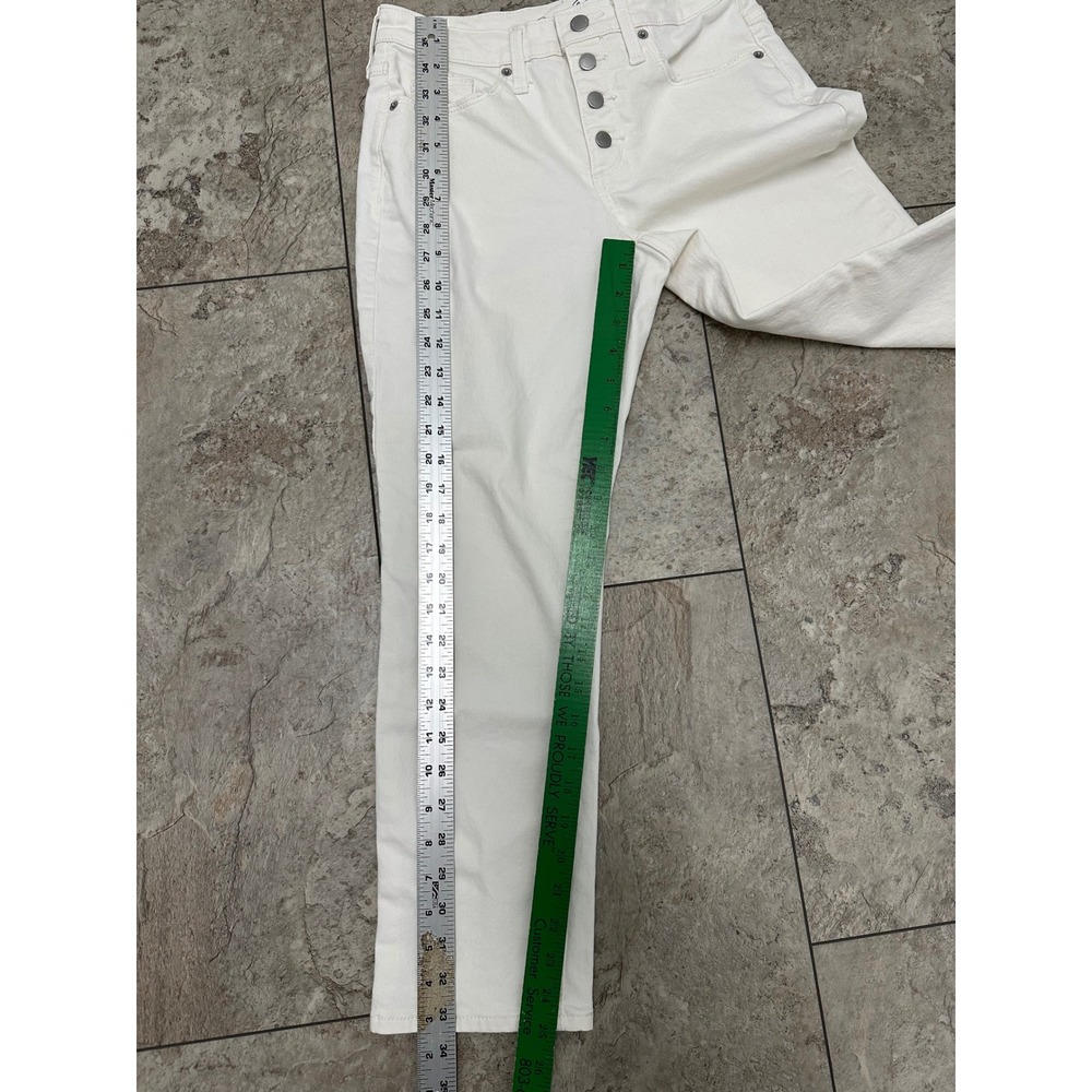 Universal Thread High Rise Straight Crop Cream Button Fly Distressed 2/26R - Picture 3 of 10
